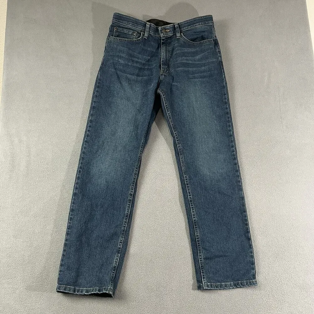Wrangler Jeans Mens 33X30 Blue Flex Waist Straight Leg Denim Workwear